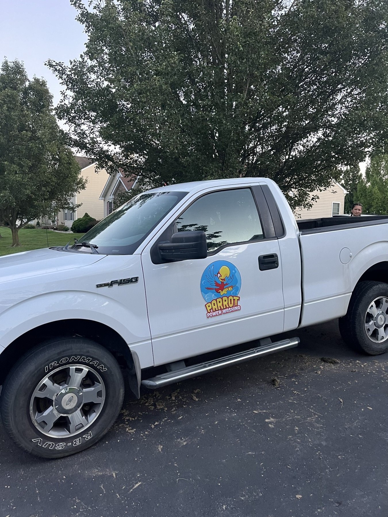 Parrot Power Washing F-150 work truck with branded logo decal